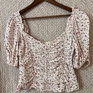 ASTR ruched puff sleeve